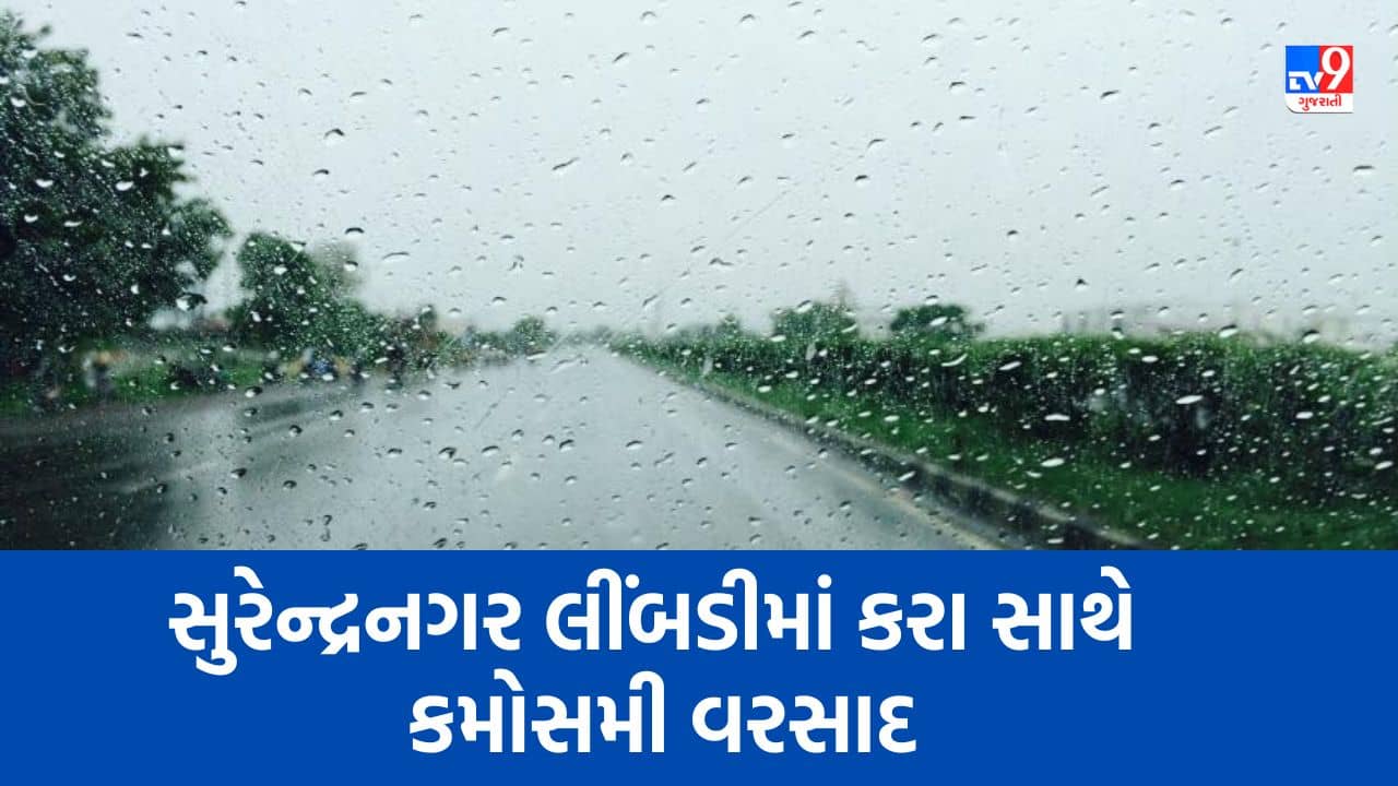 Gujarati Video : સુરેન્દ્રનગરના લીંબડીમાં કરા સાથે કમોસમી વરસાદ, ખેડૂતોની ચિંતા વધી