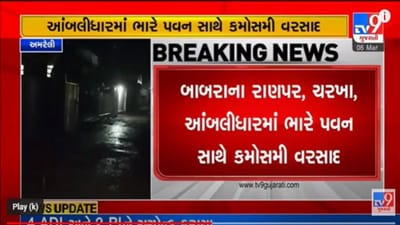 Gujarati Video: સતત બીજા દિવસે અમરેલી પંથકમાં કમોસમી વરસાદ, ખેડૂતોની ચિંતા વધી