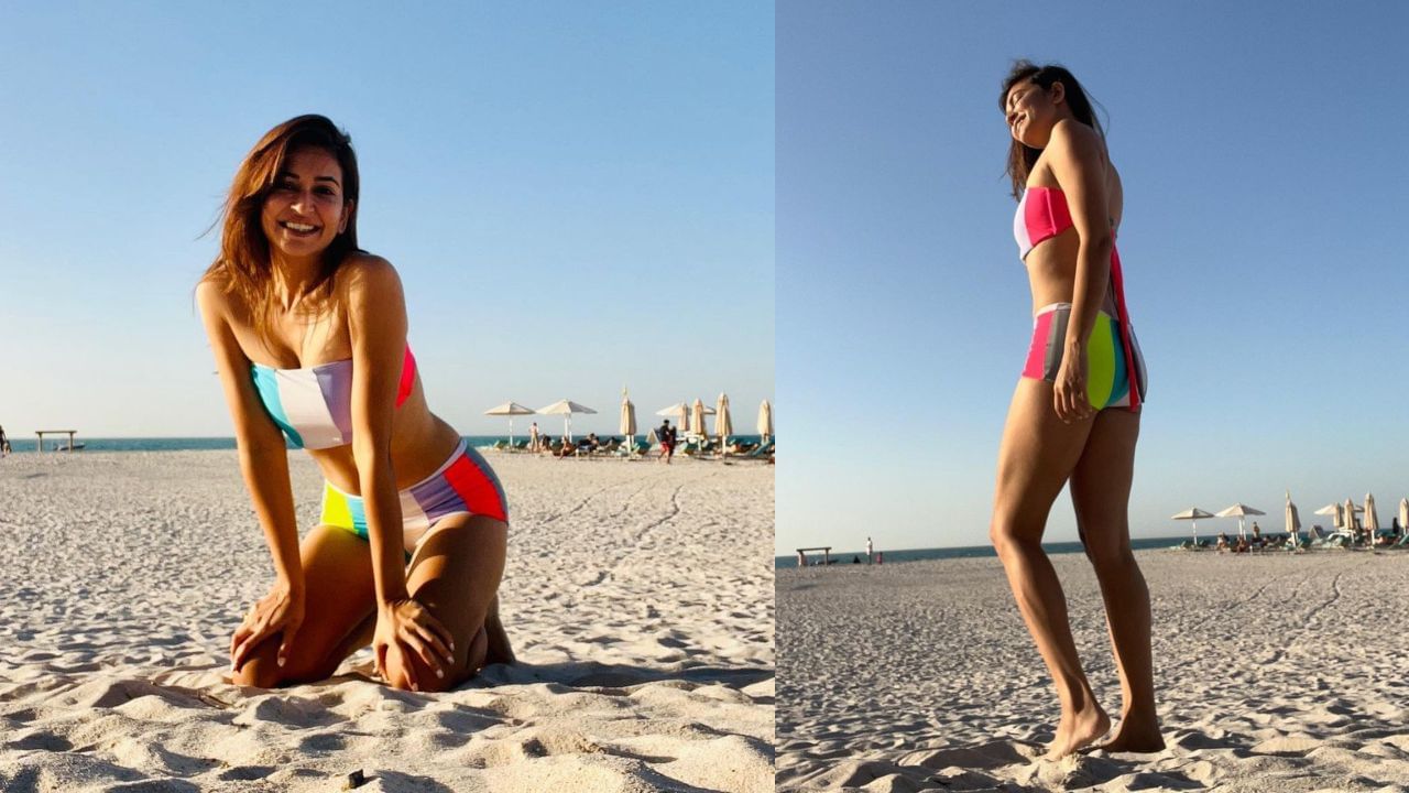 મલ્ટી કલર બિકિની પહેરીને અભિનેત્રી કૃતિ ખરબંદાએ કેમેરા સામે બોલ્ડ પોઝ આપ્યા છે.