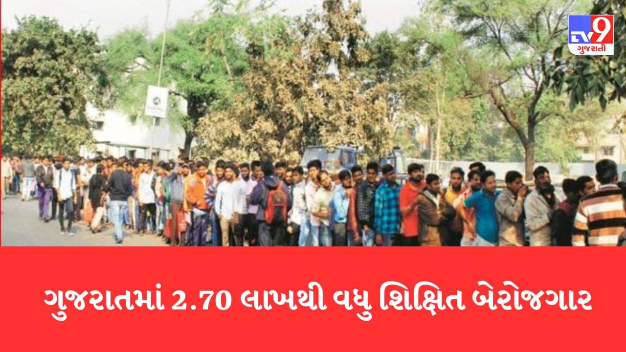 Gujarati Video: રાજ્યમાં બેરોજગારીના ચોંકાવનારા આંકડા, કુલ 2 લાખ 83 હજાર 140 બેરોજગારો, જેમાં 2.70 લાખથી વધુ શિક્ષિત બેરોજગાર