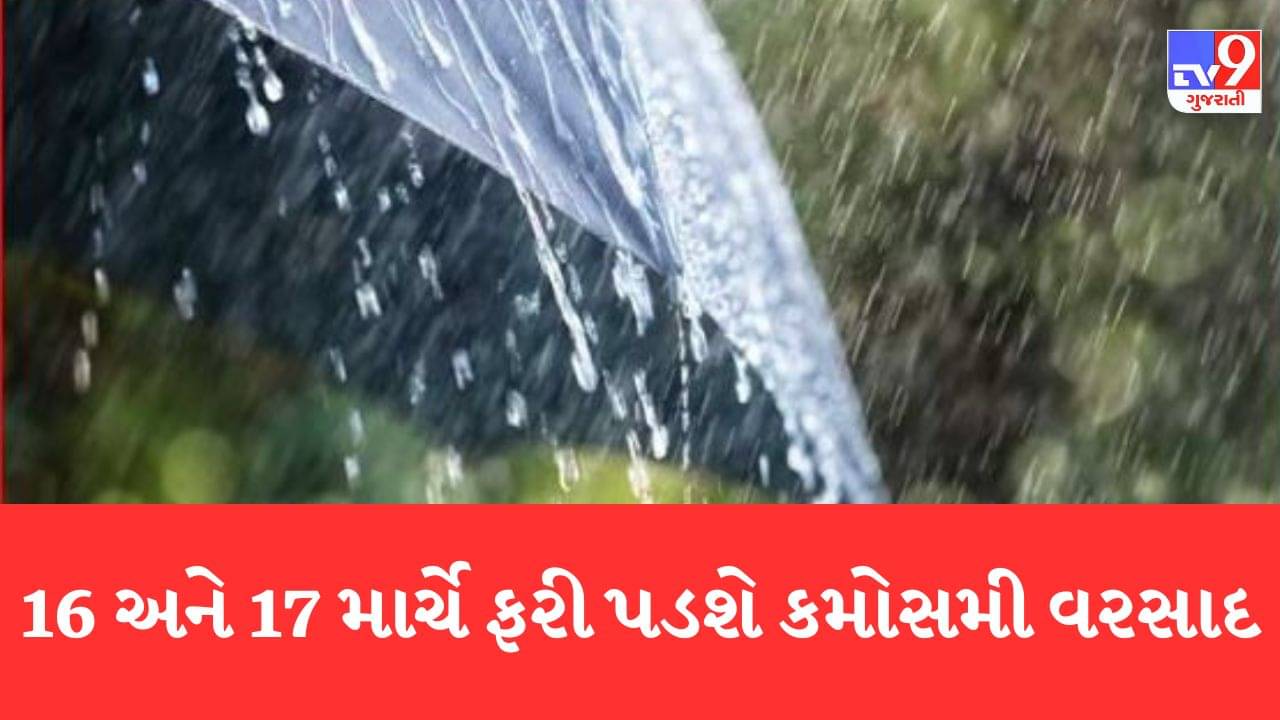 Gujarati Video: 16 અને 17 માર્ચે રાજ્યમાં પડી શકે છે વધુ વરસાદ, ઉત્તર ગુજરાત, સૌરાષ્ટ્ર સહિતના વિસ્તારોમાં ભારે વરસાદની આગાહી