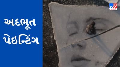 આર્ટિસ્ટે પાણી પર તરતા બરફના પાતળા પડ પર બનાવ્યું અદભૂત પેઇન્ટિંગ, જુઓ Video