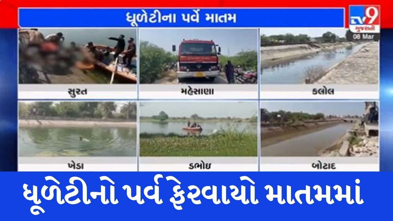 ધૂળેટીના પર્વ પર છવાયો માતમ, ગુજરાતમાં પાંચ અલગ-અલગ સ્થળોએ પાણીમાં ડુબવાની ઘટનામાં 10 લોકોના મોત, જુઓ Video