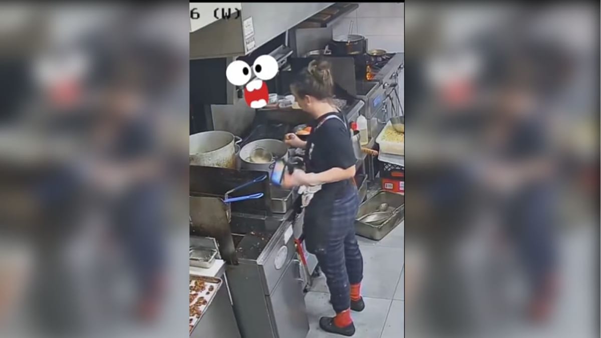 આવી ભૂલ જો જો તમે ન કરતા, રાંધતી વખતે મોબાઈલ તળાઇ ગયો,  જુઓ Viral Video