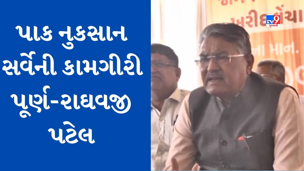 Gujarati Video : રાજ્યમાં કમોસમી વરસાદ બાદ થયેલા નુકસાનનો સર્વે પૂર્ણ, કૃષિપ્રધાન રાઘવજી પટેલે આપી માહિતી