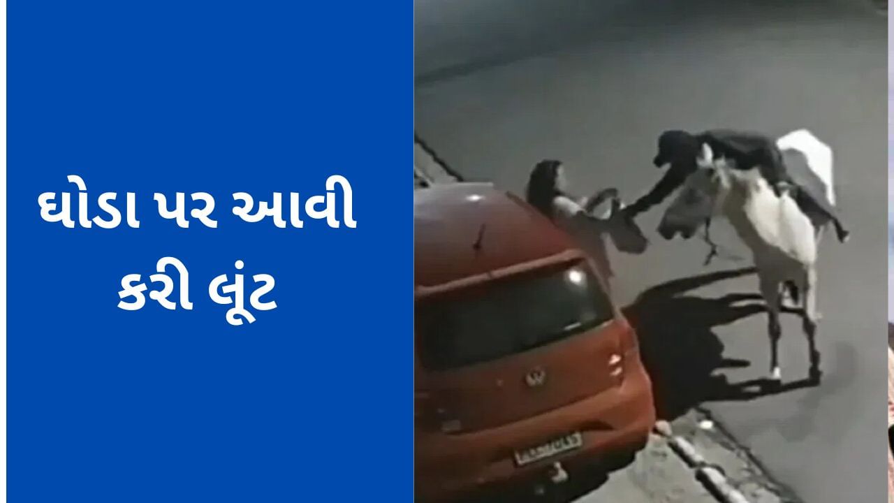 Viral Video : ઘોડા પર સવાર થઈને આવ્યો લૂંટારો, મહિલાની બેગ છીનવીને ભાગ્યો; જુઓ વીડિયો