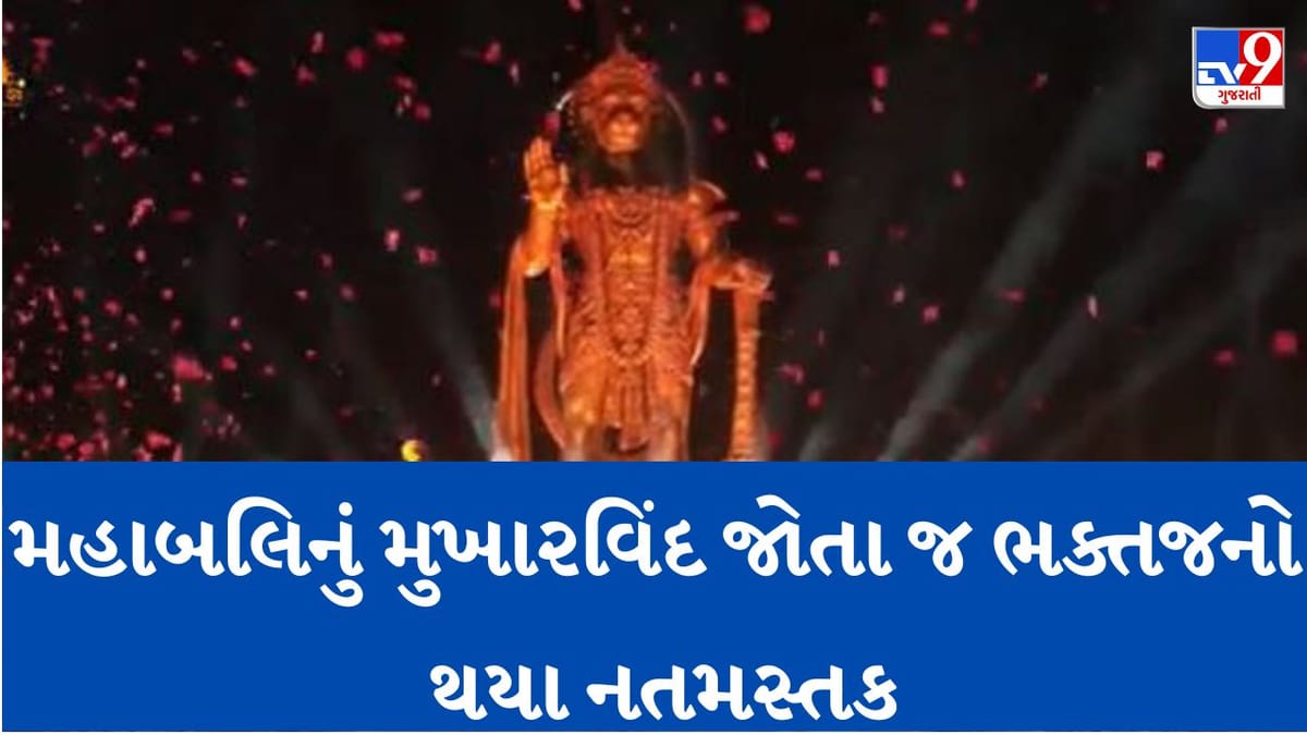 Breaking News: કિંગ ઓફ સાળંગપુર: સાળંગપુર ખાતે દાદાની 54 ફૂટ ઉંચી ભવ્ય પ્રતિમાનું સંધ્યા સમયે થયું અનાવરણ, હનુમાન દાદાનો થયો જયઘોષ, જુઓ Video Breaking News: કિંગ ઓફ સાળંગપુર: સાળંગપુર ખાતે દાદાની 54 ફૂટ ઉંચી ભવ્ય પ્રતિમાનું સંધ્યા સમયે થયું અનાવરણ, હનુમાન દાદાનો થયો જયઘોષ, જુઓ Video