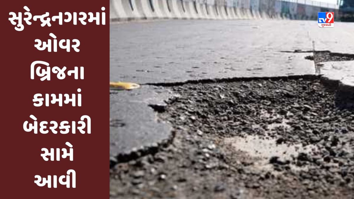 Surendranagar: ઓવર બ્રિજના કામમાં બેદરકારી, બ્રિજ પર પાંચમી વખત ગાબડું પડતા ઉઠયા અનેક સવાલો