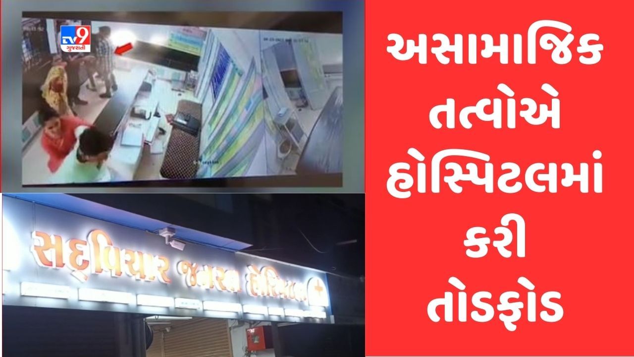 Gujarati Video: ભાવનગરના તળાજામાં અસામાજીક તત્વોનો આતંક, નજીવી બાબતે ઉશ્કેરાઈ હોસ્પિટલમાં કરી તોડફોડ, સમગ્ર ઘટના CCTVમાં કેદ