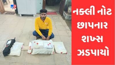 Gujarati Video: વઢવાણમાં ઝડપાયું નકલી ચલણી નોટોનું કૌંભાડ, SOGએ નક્લી નોટો છાપનારને ઝડપી 100 રૂ.ના દરની 134 નોટ કરી જપ્ત
