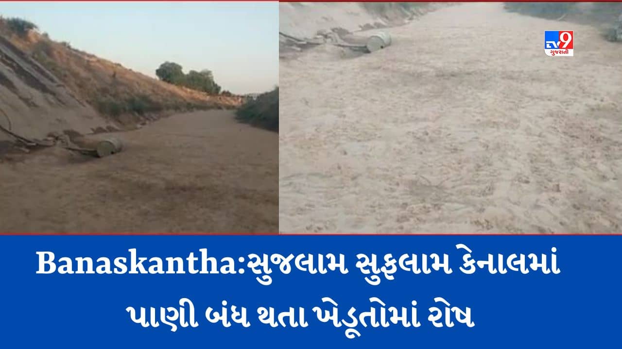 Gujarati Video: બનાસકાંઠામાં લાખણી-થરાદ પંથકને જોડતી સુજલામ સુફલામ કેનાલમાં પાણી બંધ થતા ખેડૂતોમાં રોષ