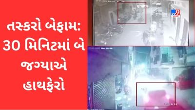 Gujarat Video: સુરતમાં વધ્યો તસ્કરોનો તરખાટ, એક જ રાતમાં અલગ અલગ બે જગ્યાએ કર્યો હાથફેરો, જુઓ Video