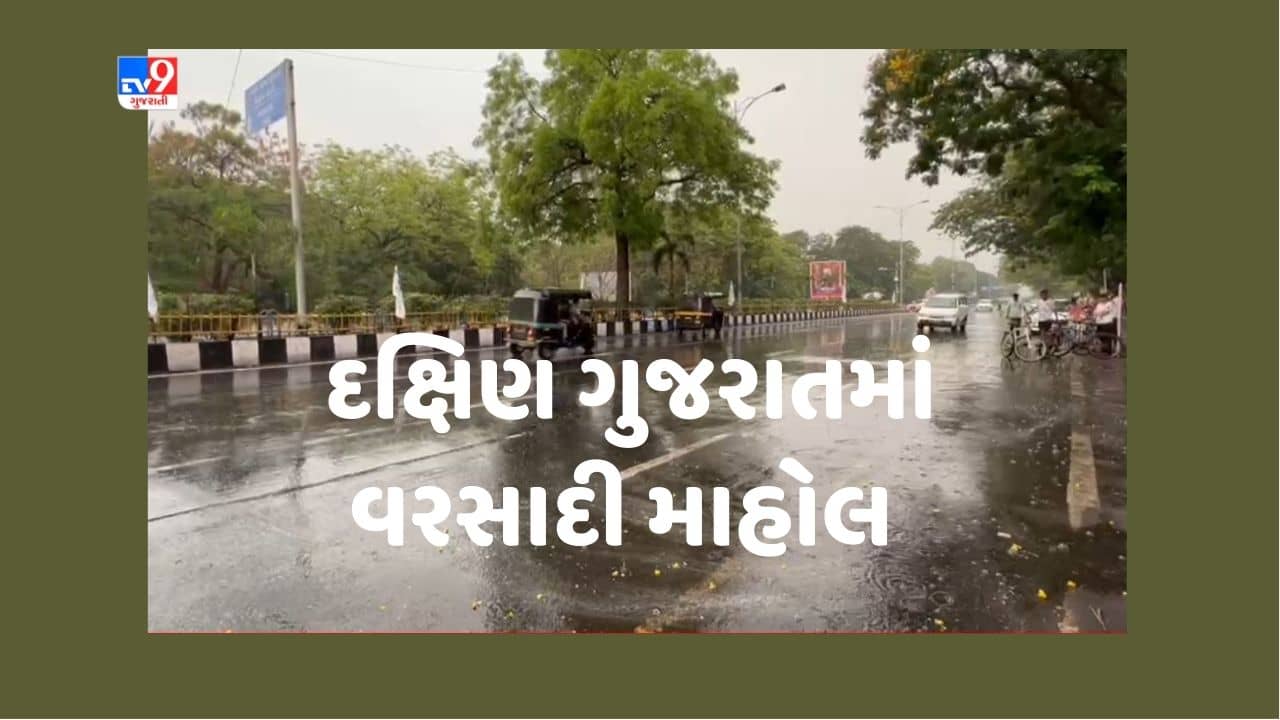 Gujarati Video : સૌરાષ્ટ્ર બાદ હવે દક્ષિણ ગુજરાતમાં છવાયો વરસાદી માહોલ, સુરત શહેર, કામરેજ, ઓલપાડ, બારડોલીમાં વહેલી સવારથી વરસાદ, વલસાડમાં પણ માવઠું