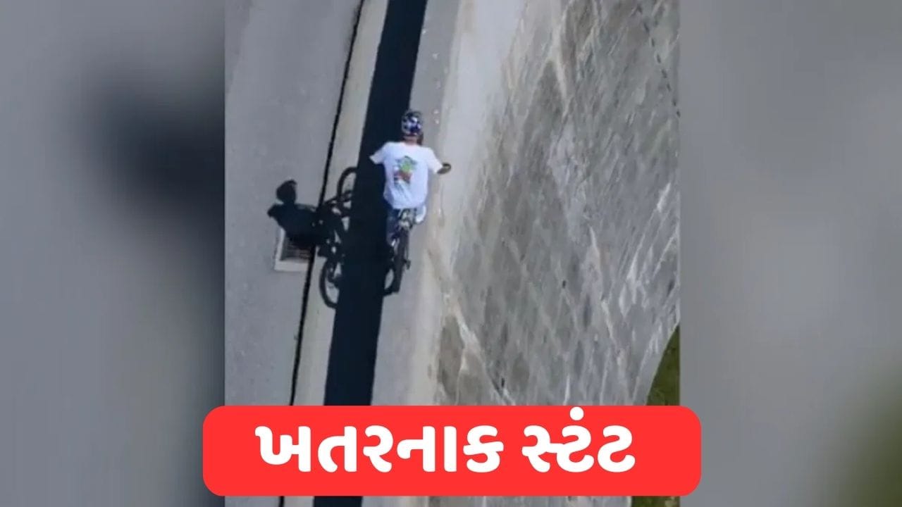 VIRAL VIDEO : વિશાળ પૂલના કિનારે છોકરાએ ચલાવી સાઈકલ, જોઈને તમે પણ માંથુ ...