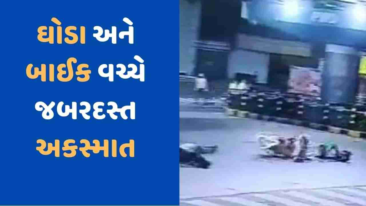 Viral Video: બાઇક અને ઘોડાનો અનોખો અકસ્માત, તમે પહેલા ક્યારેય જોયું છે આવું Accident