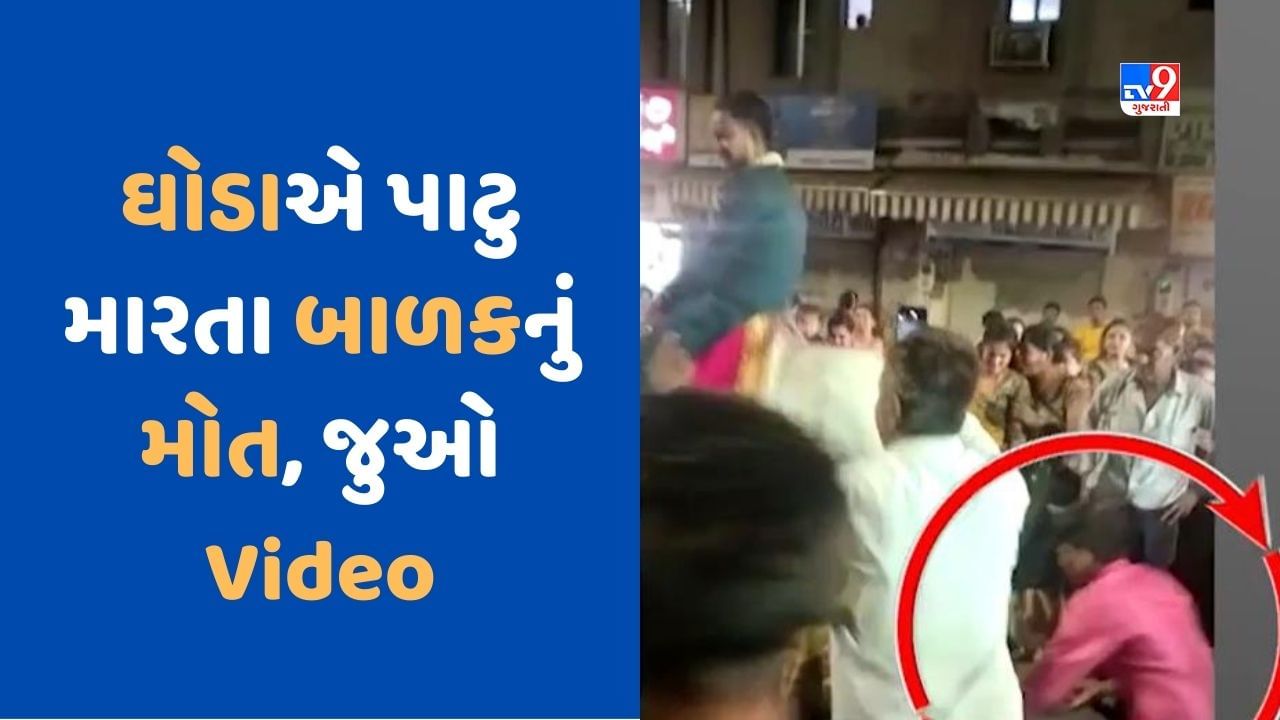 Gujarat Video: અમદાવાદમાં બાળક વરઘોડામાં પૈસા વિણવા ગયો અને ઘોડાએ મારી લાત, બાળકનું થયુ મોત