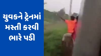 Train Accident Video: ચાલતી ટ્રેનના દરવાજે લટકતા યુવકનો થયો એક્સિડન્ટ, થાંભલા સાથે અથડાયો અને પછી...