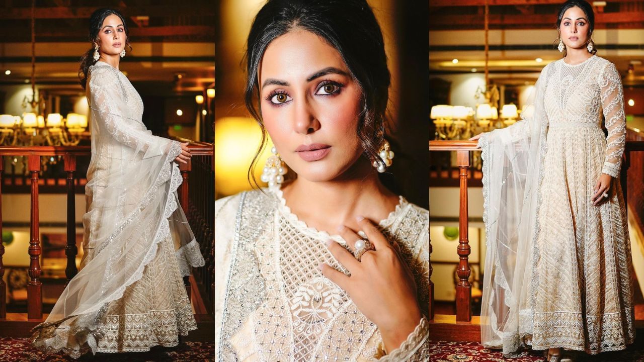 Hina Khan Photos: વ્હાઈટ લહેંગામાં હિના ખાનની તસવીરો થઈ વાયરલ, જોવા મળી એક્ટ્રેસની સુંદર સ્ટાઈલ