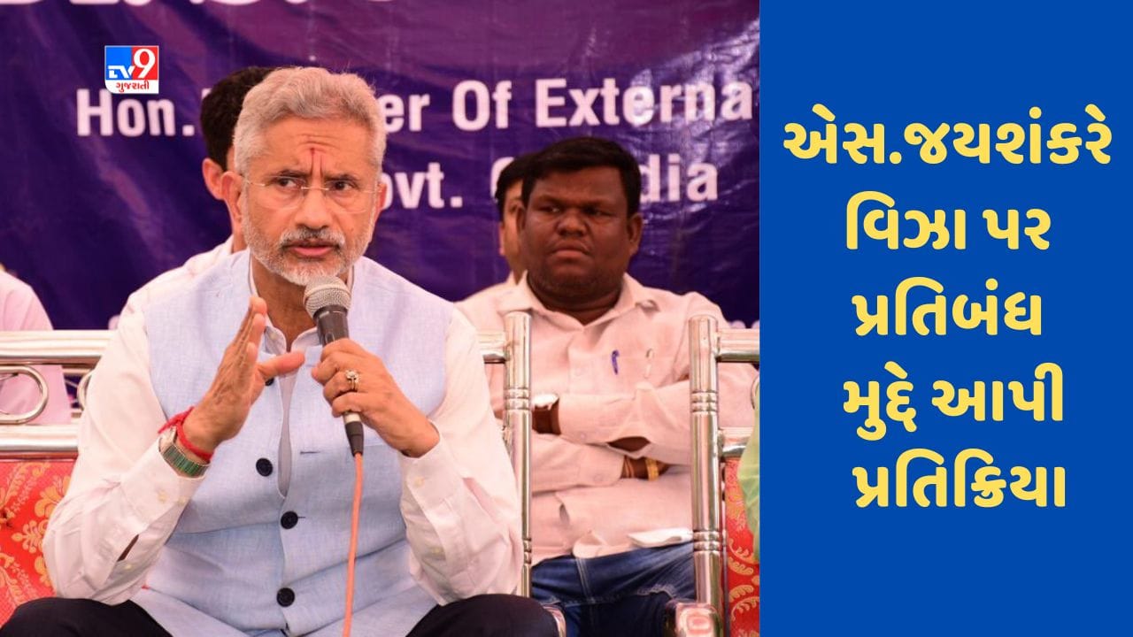 Gujarati Video : એસ. જયશંકરે વિઝા પર પ્રતિબંધ મુદ્દે આપી પ્રતિક્રિયા, સરકાર પ્રતિબંધ દૂર કરવા જરૂરી તમામ પગલાં લેશે Gujarati Video : એસ. જયશંકરે વિઝા પર પ્રતિબંધ મુદ્દે આપી પ્રતિક્રિયા, સરકાર પ્રતિબંધ દૂર કરવા જરૂરી તમામ પગલાં લેશે