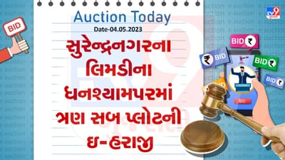 Auction Today : સુરેન્દ્રનગરના લિમડીના ધનશ્યામપરમાં ત્રણ સબ પ્લોટની ઇ-હરાજી , જાણો વિગતો