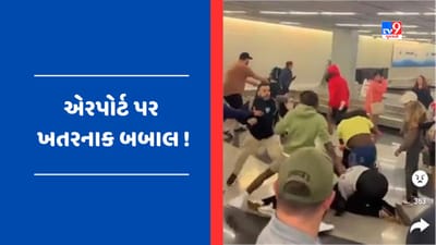 Viral Video: ડઝન લોકો એ એરપોર્ટ પર કરી બબાલ, સિક્યોરિટી પણ રોકી ન શક્યા