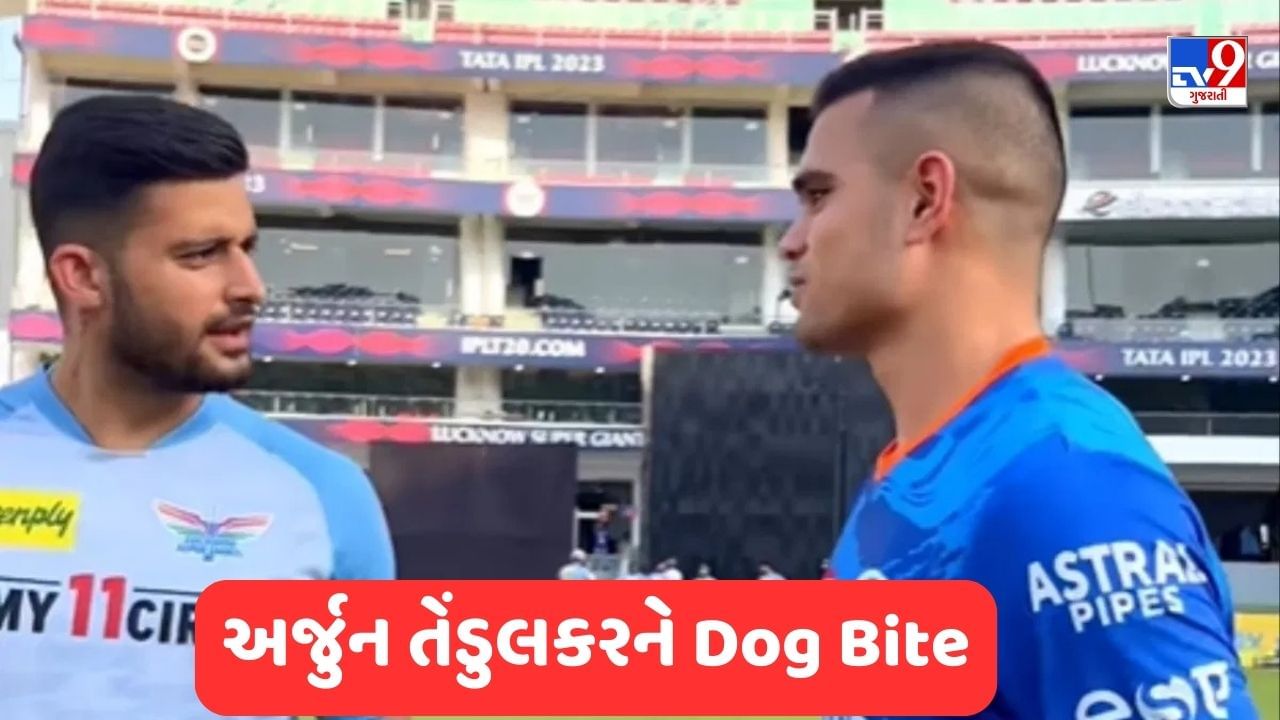 Arjun Tendulkar IPL 2023: અર્જુન તેંડુલકરને ડોગ બાઈટ ! LSG vs MI મેચ પહેલા બની મોટી ઘટના, VIDEO