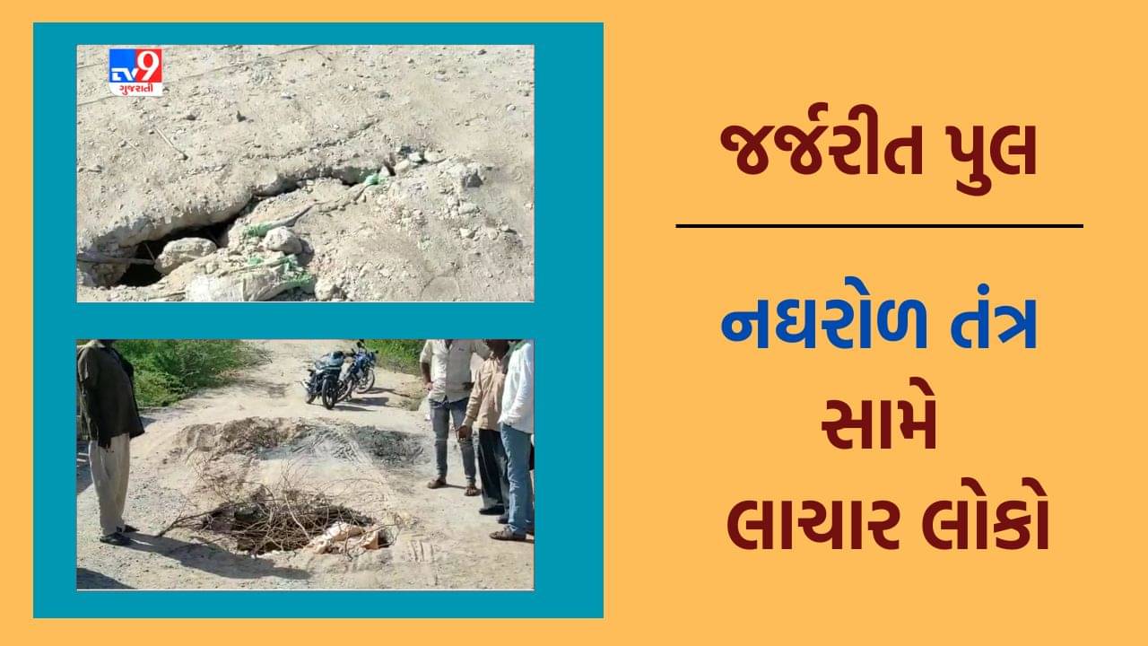 Gujarat Video: Surendranagar- ભાસ્કરપરાથી છાબલીને જોડતો પુલ જર્જરિત હાલતમાં, જીવના જોખમે લોકો રસ્તો પસાર કરવા મજબુર