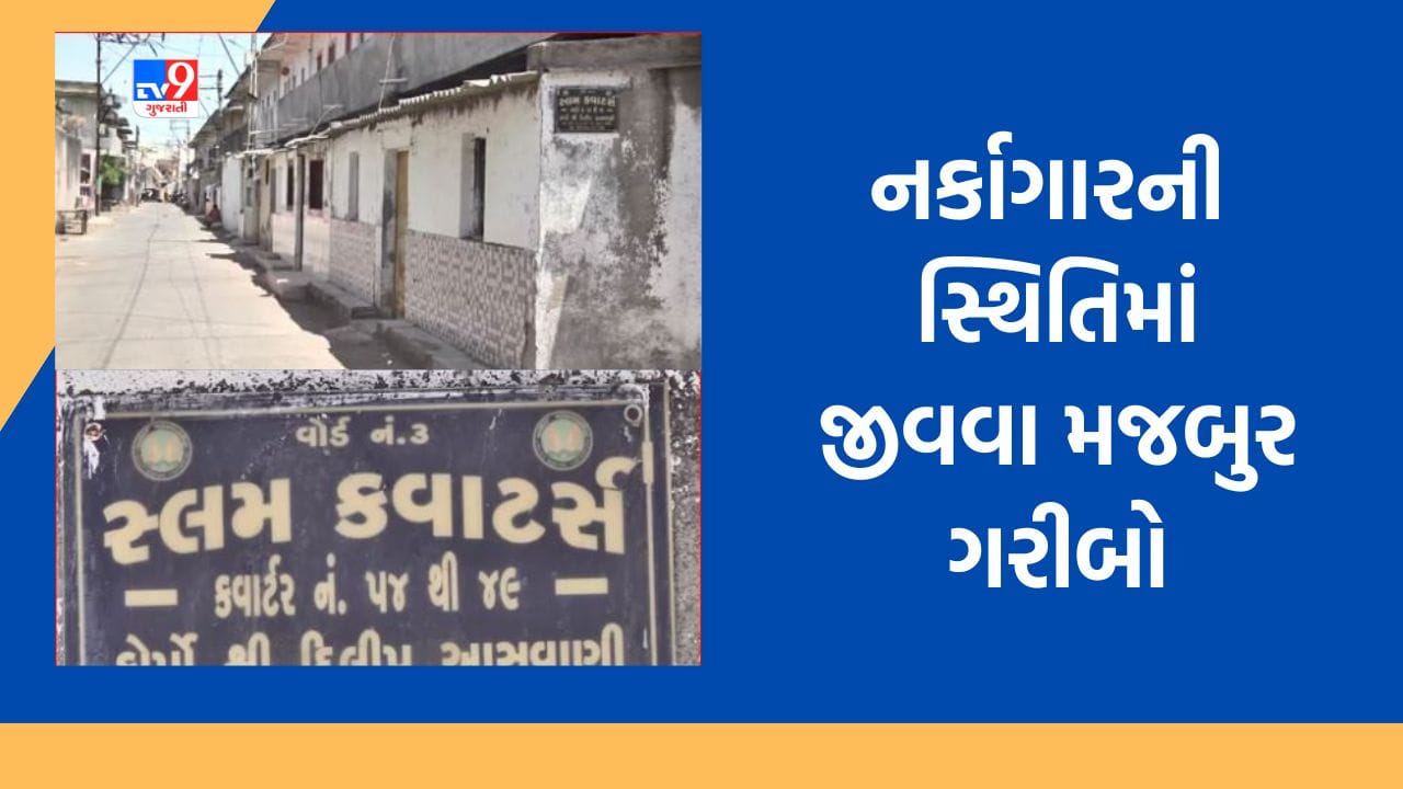 Gujarati Video: રાજકોટમાં જર્જરિત સ્લમ ક્વાટર્સ ગમે ત્યારે ધરાશાયી થવાની સ્થિતિમાં, માત્ર નોટિસ ફટકારી સંતોષ માનતુ તંત્ર Gujarati Video: રાજકોટમાં જર્જરિત સ્લમ ક્વાટર્સ ગમે ત્યારે ધરાશાયી થવાની સ્થિતિમાં, માત્ર નોટિસ ફટકારી સંતોષ માનતુ તંત્ર