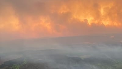 કેનેડાના જંગલોમાં ભીષણ આગ લાગી છે. જેના કારણે હજારો કેનેડિયનોને તેમના ઘર છોડવા પડ્યા છે. અત્યાર સુધીમાં 20 હજાર લોકો પોતાના ઘર છોડી ચુક્યા છે. 38 લાખ હેક્ટર જમીન પણ બળીને રાખ થઈ ગઈ છે. (AFP)