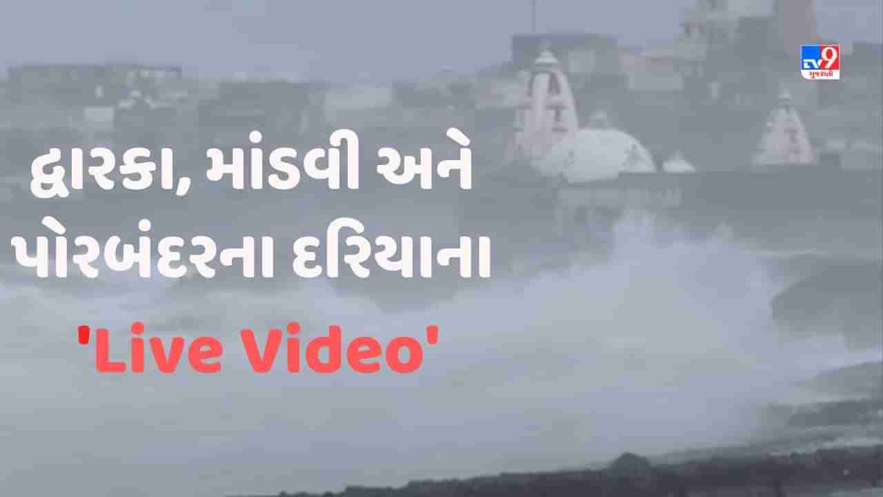 Biporjoy Cyclone Update: વાવાઝોડા પહેલા ભારે પવન સાથે વરસાદ, પોરબંદર, દ્વારકા અને માંડવીના દરિયાનો કરંટ વધ્યો, જુઓ Video