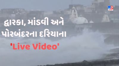 Biporjoy Cyclone Update: વાવાઝોડા પહેલા ભારે પવન સાથે વરસાદ, પોરબંદર, દ્વારકા અને માંડવીના દરિયાનો કરંટ વધ્યો, જુઓ Video