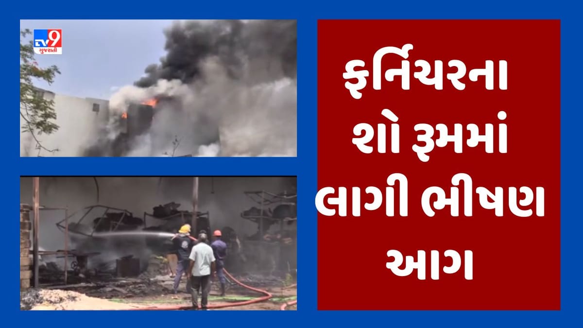 Breaking News : રાજકોટના મવડી વિસ્તારમાં ફર્નિચરના શો રૂમમાં લાગી ભીષણ આગ, પાંચથી વધુ ફાયર ફાયટર ઘટના સ્થળે પહોંચ્યા Breaking News : રાજકોટના મવડી વિસ્તારમાં ફર્નિચરના શો રૂમમાં લાગી ભીષણ આગ, પાંચથી વધુ ફાયર ફાયટર ઘટના સ્થળે પહોંચ્યા