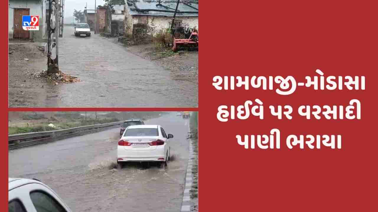 Rain in Aravalli: અરવલ્લીમાં ધોધમાર વરસાદના ઝાપટા વરસ્યા, શામળાજી-મોડાસા સ્ટેટ હાઈવે પર પાણી ભરાયા