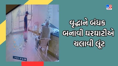 રાજકોટમાં વૃદ્ધાને બંધક બનાવી ઘરઘાટીએ ચલાવી લૂંટ, જુઓ Video