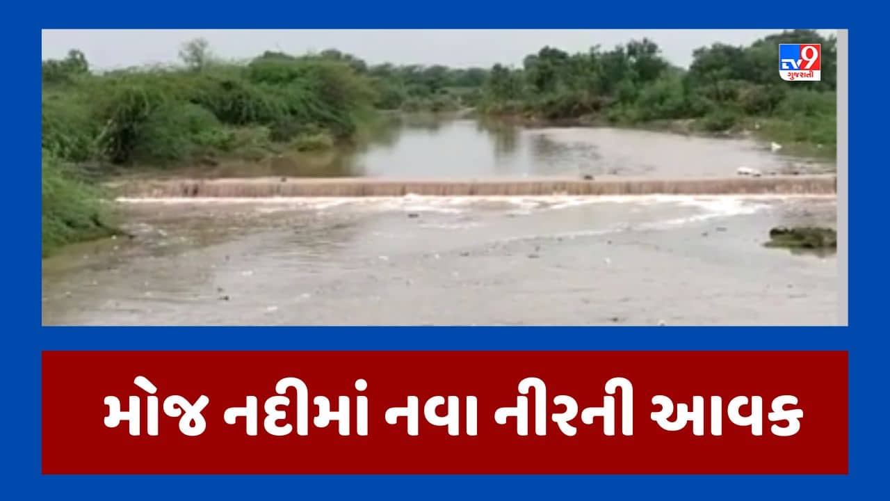 Monsoon 2023 : રાજકોટના ઉપલેટામાં ધોધમાર વરસાદ, મોજ નદીમાં નવા નીરની આવક થઇ, જૂઓ Video