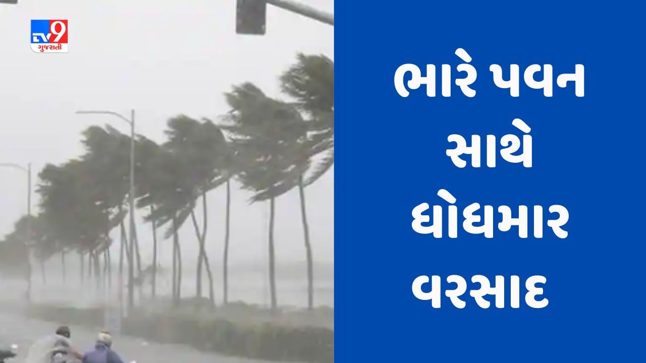 Breaking News Cyclone Biparjoy : સુરતમાં વાદળછાયા વાતાવરણ વચ્ચે ભારે પવન સાથે વરસ્યો ધોધમાર વરસાદ