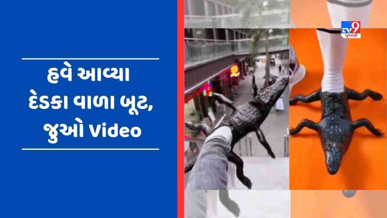 Viral Video : માર્કેટમાં આવ્યા અજબ-ગજબ પ્રકારના બૂટ, દેડકાના દેખાવ વાળા બૂટ સોશિયલ મીડિયા પર થયા Viral