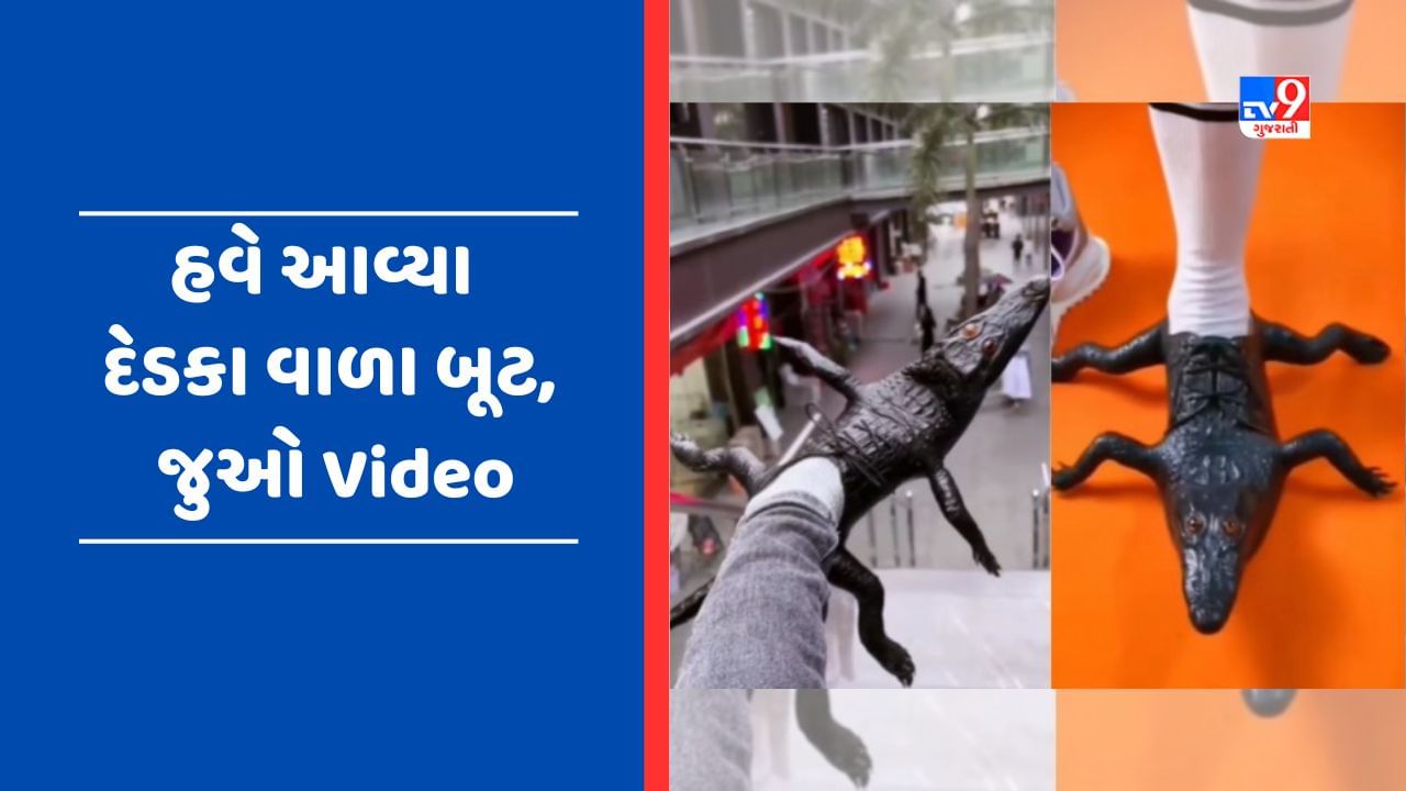 Viral Video : માર્કેટમાં આવ્યા અજબ-ગજબ પ્રકારના બૂટ, 'દેડકાના દેખાવ વાળા બૂટ' સોશિયલ મીડિયા પર થયા Viral