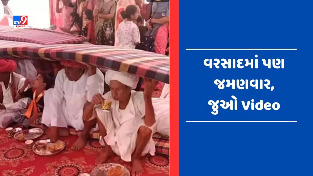 Viral Video : લગ્નના જમણવાર સમયે અચાનક શરુ થયો વરસાદ, ગામના લોકોનો જુગાડ જોઈ તમે પણ આપશો 21 તોપોની સલામી, જુઓ Video