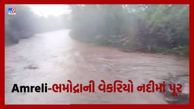 Gujarat Video: અમરેલીના સાવરકુંડલામાં મેઘરાજાની ધમાકેદાર બેટિંગ, ભમોદ્રાની વેકરિયા નદીમાં આવ્યું પૂર