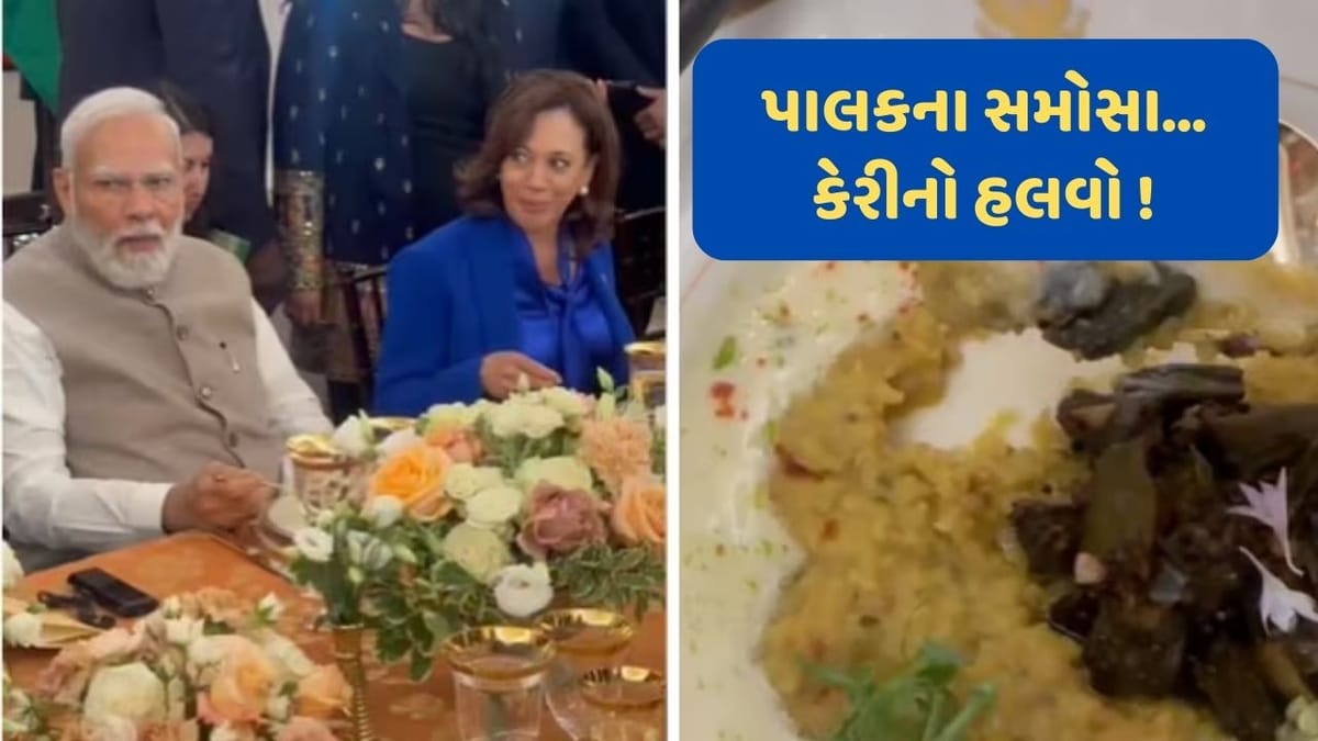 કેરીનો હલવો, પાલકના સમોસા... કમલા હેરિસે સ્ટેટ લંચમાં પીએમ મોદીને પીરસ્યું આ ખાસ ભોજન?, જુઓ મેનૂ