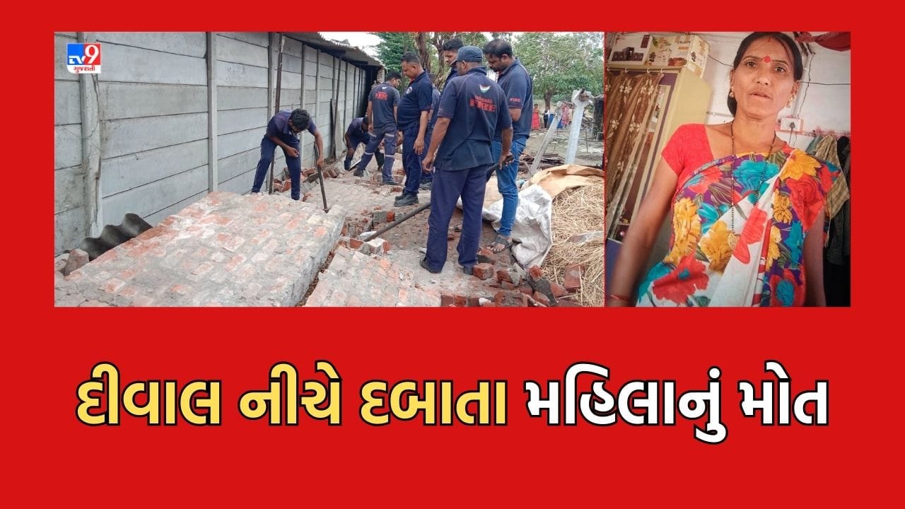 Cyclone Biporjoy : વડોદરામાં ચિખોદરા ધનિયાવીમાં તોફાની પવનને કારણે દીવાલ પડતા એક મહિલાનું મોત Cyclone Biporjoy : વડોદરામાં ચિખોદરા ધનિયાવીમાં તોફાની પવનને કારણે દીવાલ પડતા એક મહિલાનું મોત