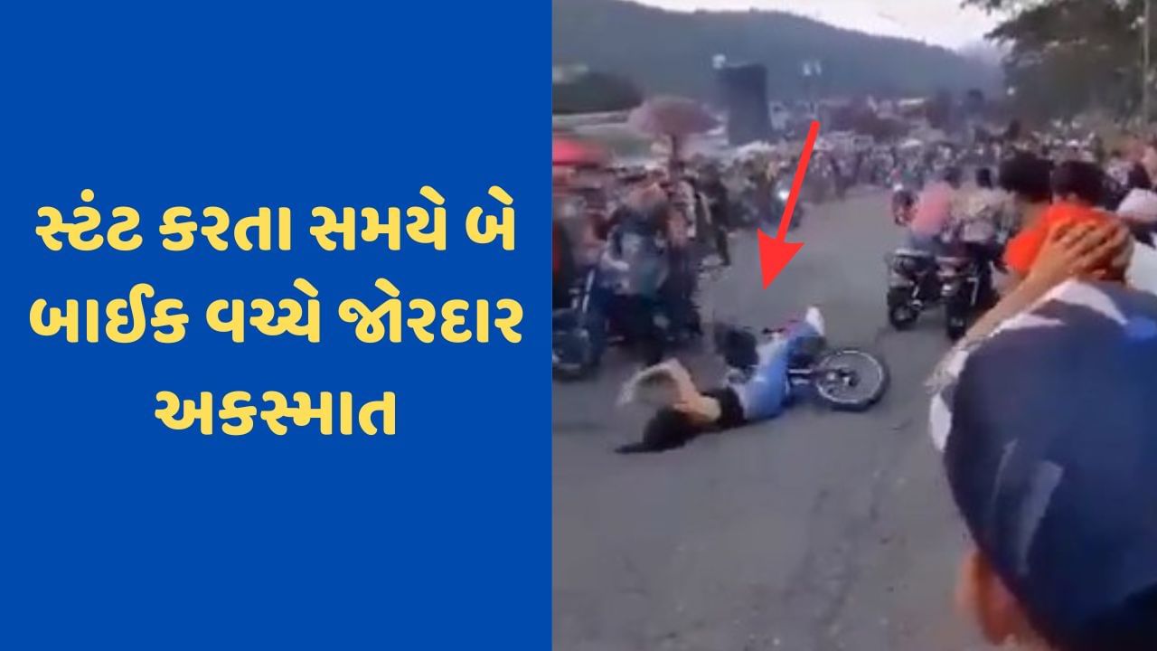 Stunt Viral Video: બાઈકમાં સ્ટંટ કરતી વખતે યુવતી લઈ રહી હતી સેલ્ફી, અચાનક થયો જોરદાર અકસ્માત