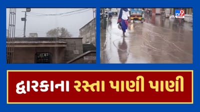 Dwarka Rain : દેવભૂમિ દ્વારકાના ધોધમાર વરસાદ, રોડ-રસ્તા પર ફરી વળ્યા પાણી, જૂઓ Video