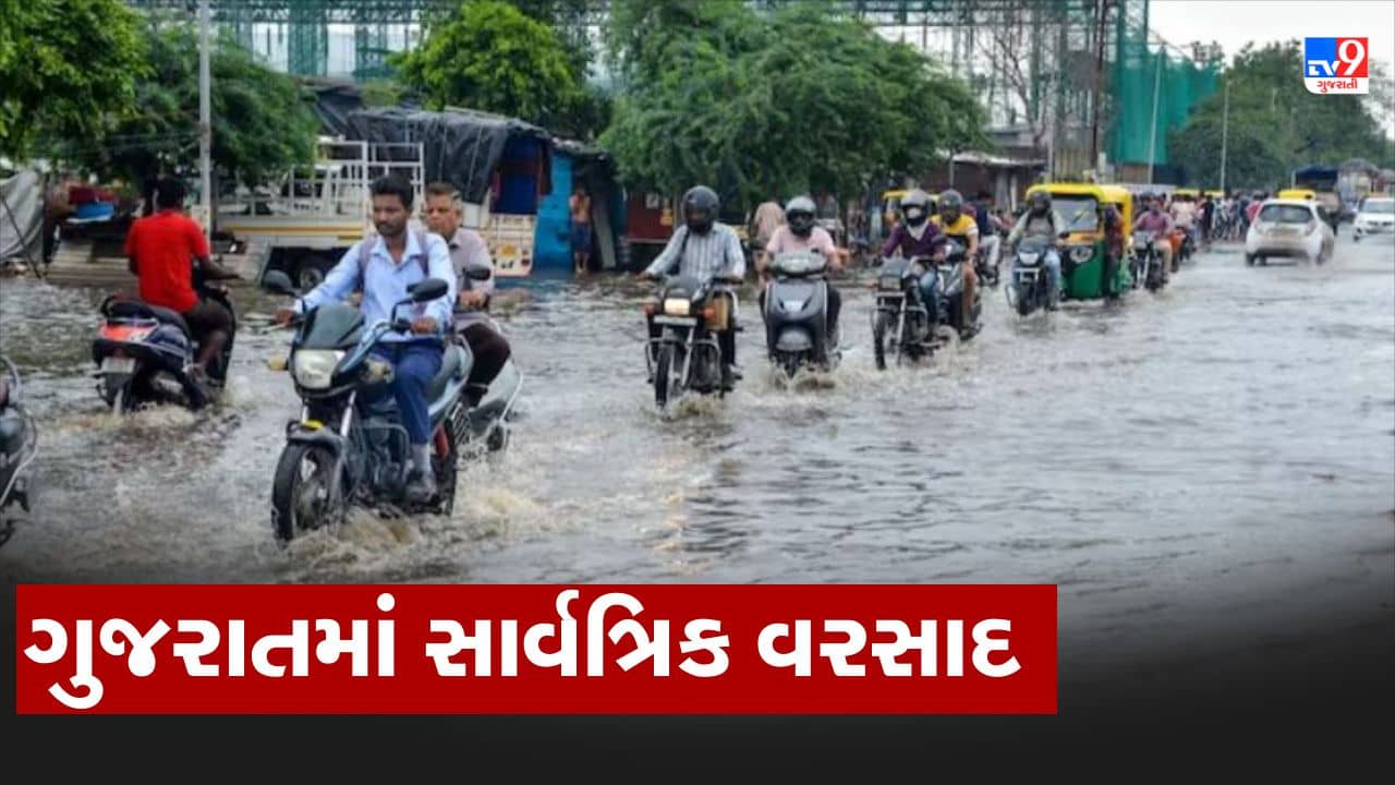 Gujarat Rain : ગુજરાતમાં સાર્વત્રિક વરસાદ! રાજ્યમાં 234 તાલુકામાં વરસ્યો વરસાદ, જુઓ Video