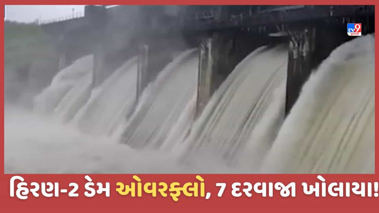Gir Somnath: તાલાલા નજીકનો હિરણ-2 ડેમ ઓવરફ્લો, હિરણ-2 ડેમના તમામ 7 દરવાજા ખોલવામાં આવ્યા