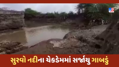 Gujarat Video: અમરેલીમાં સુરવો નદી પરના ચેકડેમમાં ગાબડુ, વરસાદી પાણી નદીમાં વહી જતા ખેડૂતોમાં ચિંતા