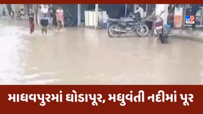 Monsoon 2023: પોરબંદરના માધવપુરમાં ઘોડાપૂર, ઘેડની મધુવંતી નદીમાં પૂર આવ્યું