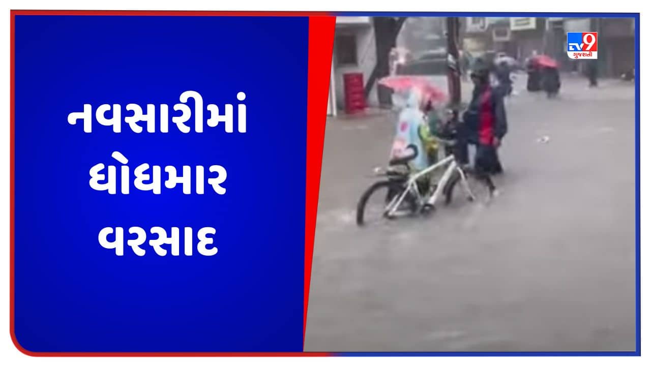 Navsari: નવસારીમાં ધોધમાર વરસાદ, ખેરગામમાં 4 કલાકમાં 6 ઇંચ વરસાદ ખાબક્યો, જુઓ Video