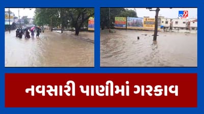 Navsari Video : નવસારીમાં મેઘરાજા આફત બનીને વરસ્યા, શહેરમાં પ્રવેશવાના તમામ રસ્તા ઉપર પાણી જ પાણી